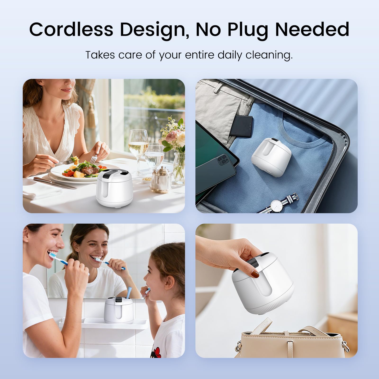 Includes cleaning tablets and hygienic tweezers