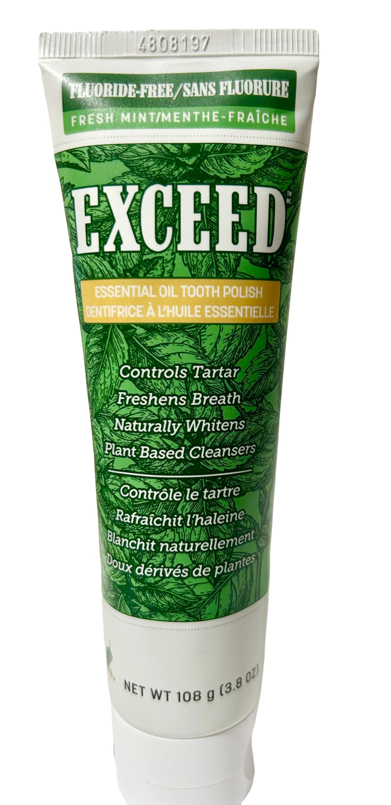 Close-up of Melaleuca Whitening Tooth Polish Clean Mint tube 3.3oz