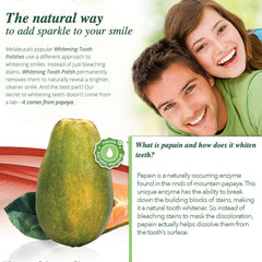 Whitening effect visual on teeth with Melaleuca polish Fresh Mint