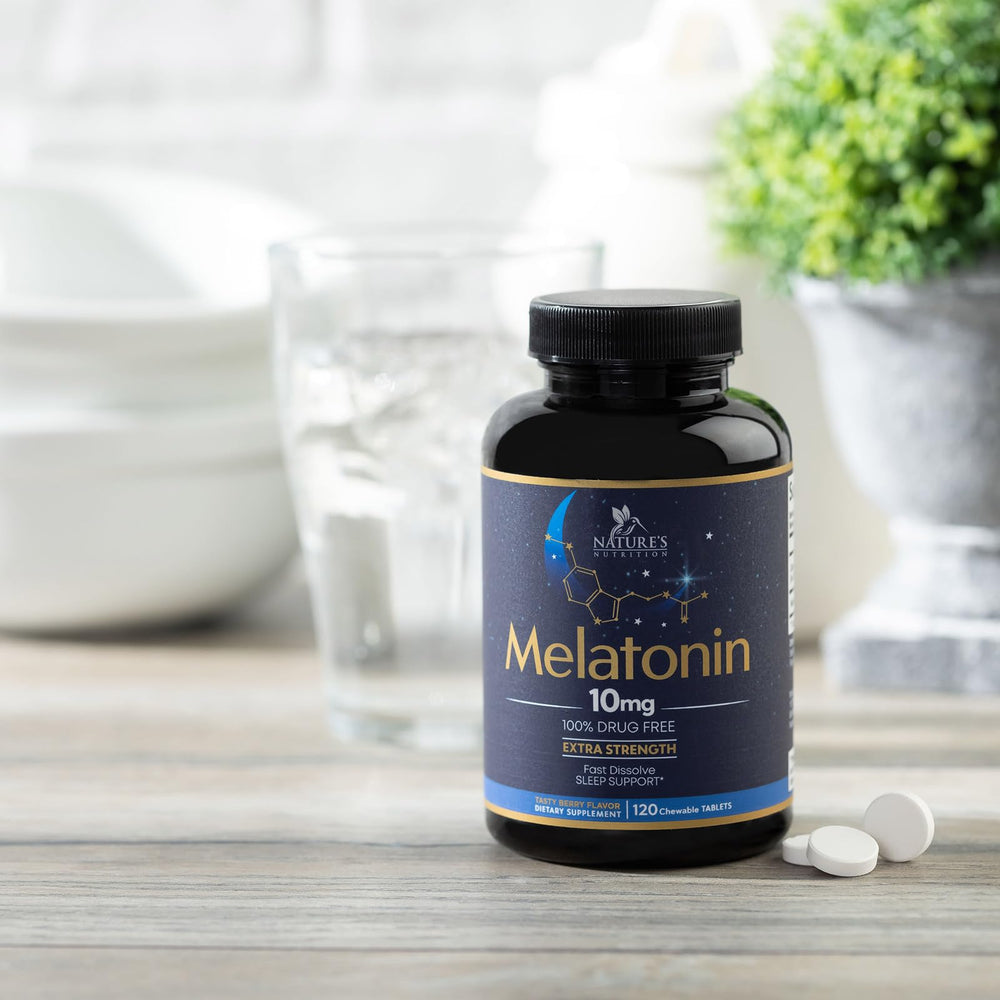 Sleep support supplement layout with strawberry flavor