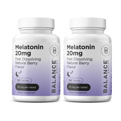 Front view of Melatonin 20mg fast-dissolve tablets bottle