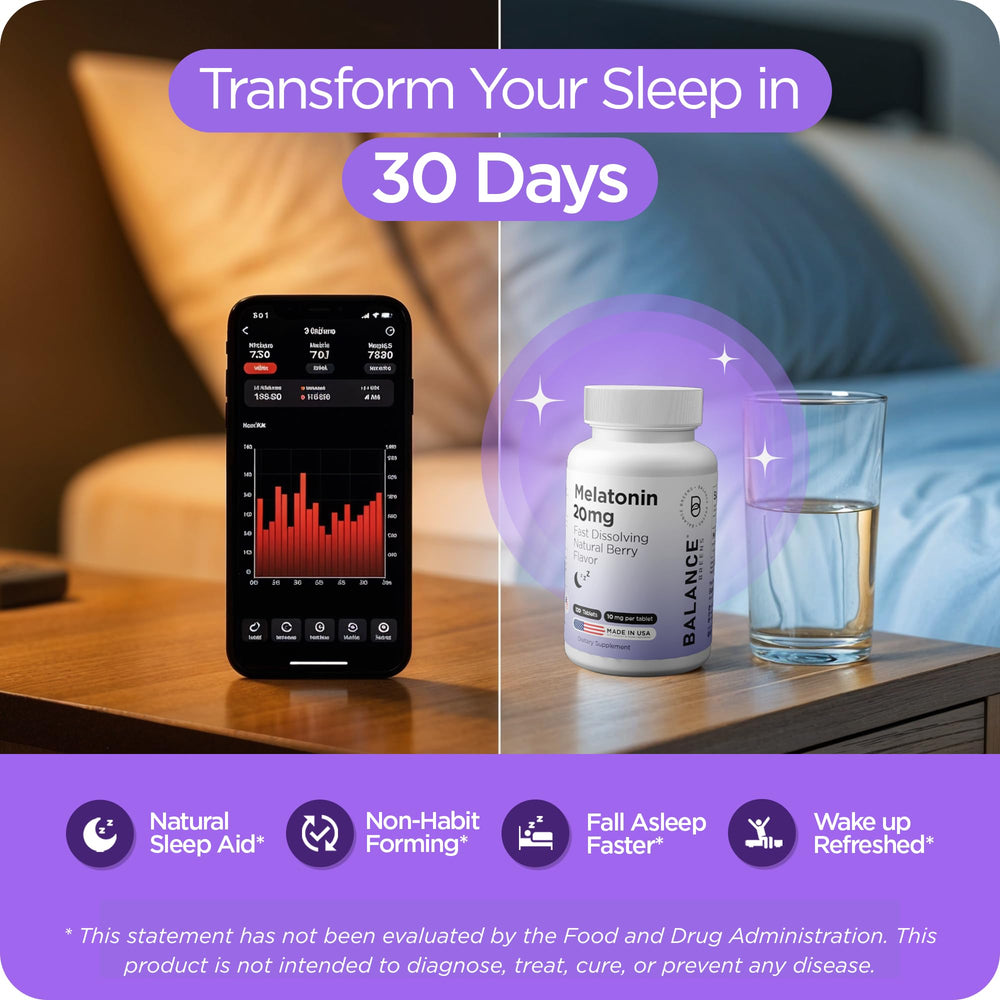 Pack of 2 bottles of Melatonin 20mg fast-dissolve tablets