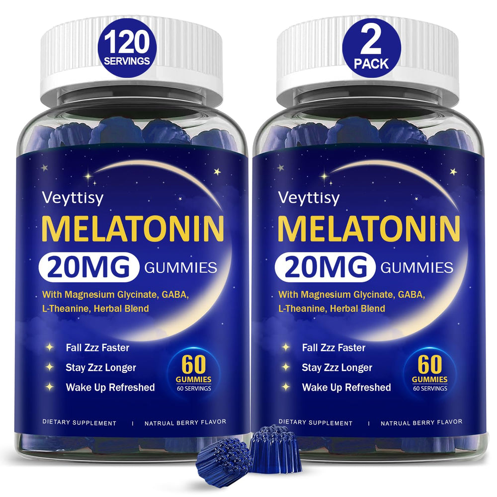 Front view of Melatonin 20mg Gummies for Adults in a bottle