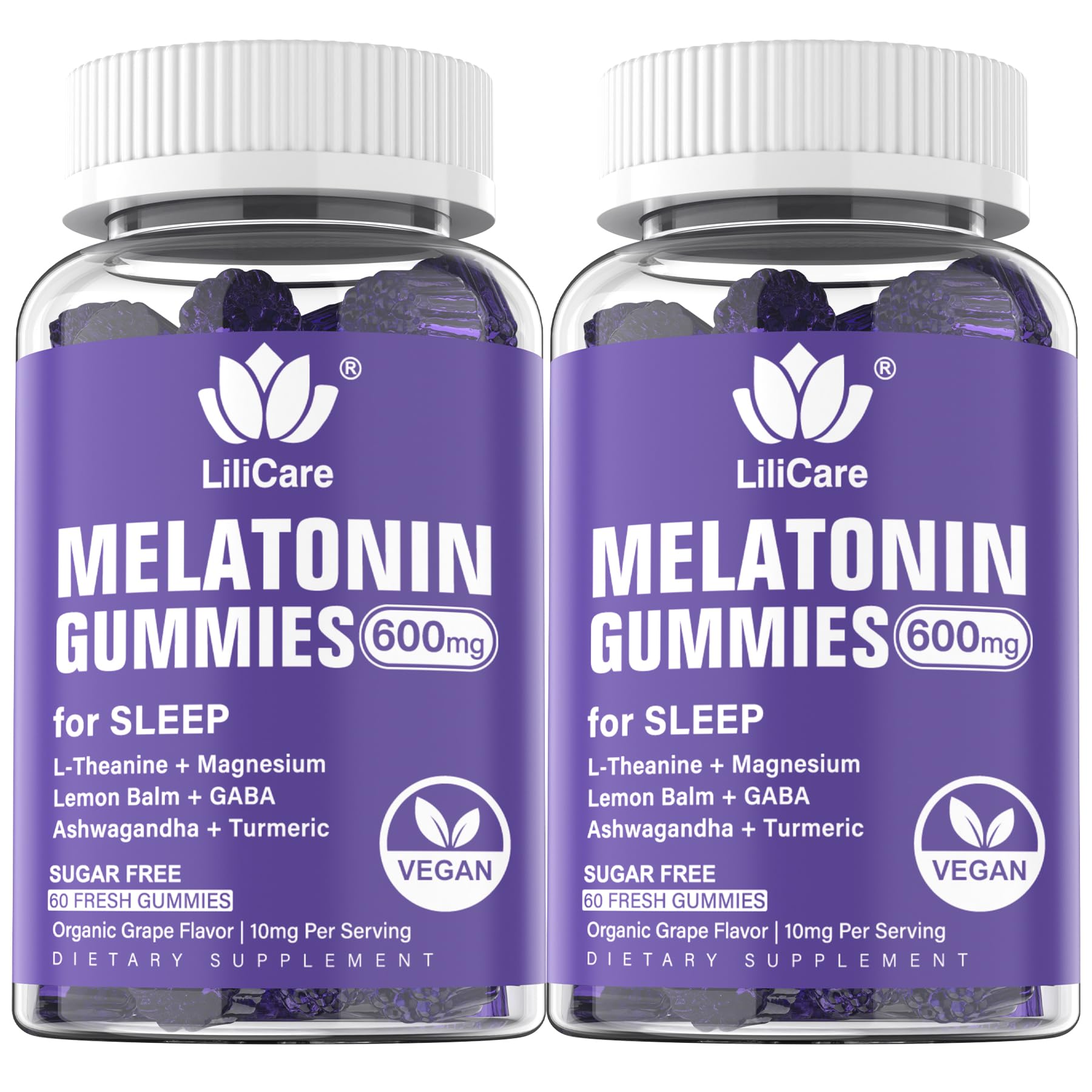 Melatonin 20mg Gummies grape flavor, two-pack