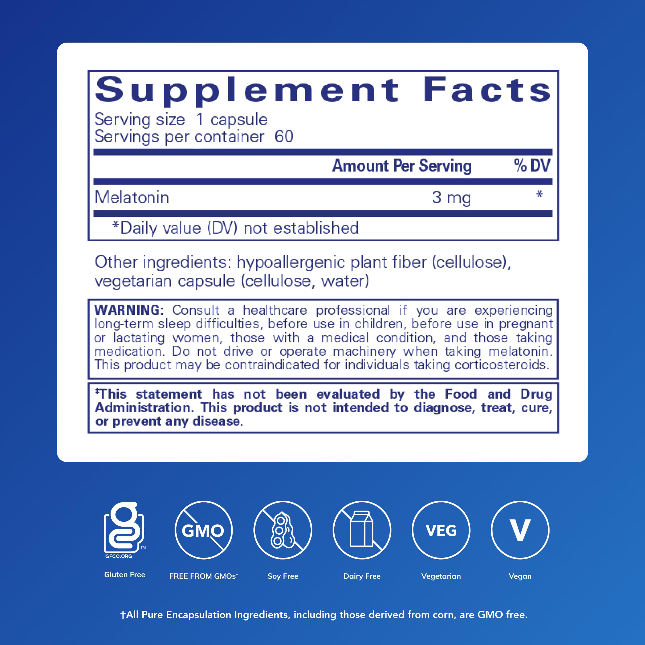 Melatonin 3 mg capsules in bottle with cap open