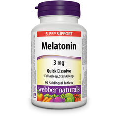 Melatonin 3 mg quick-dissolve sublingual tablets bottle