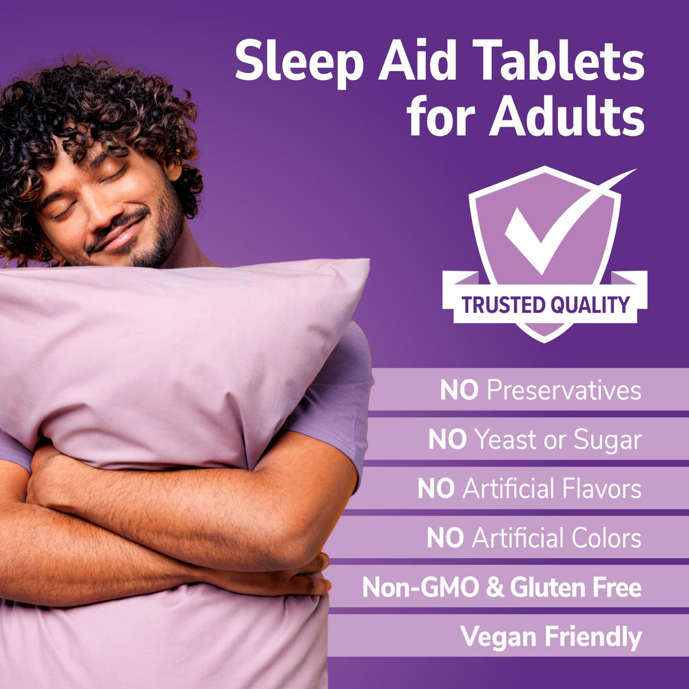 Back label of melatonin 3 mg tablet bottle