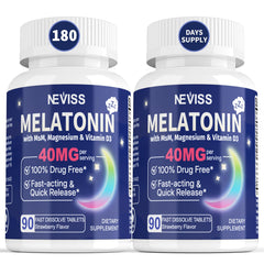 Melatonin 40mg chewable tablet dissolving in mouth