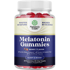 Bottle of Melatonin 5mg Gummies Berry Sleep - halal and gelatin-free