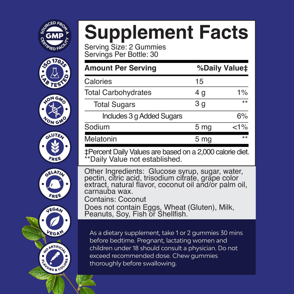 Close-up of Berry Sleep Melatonin gummy