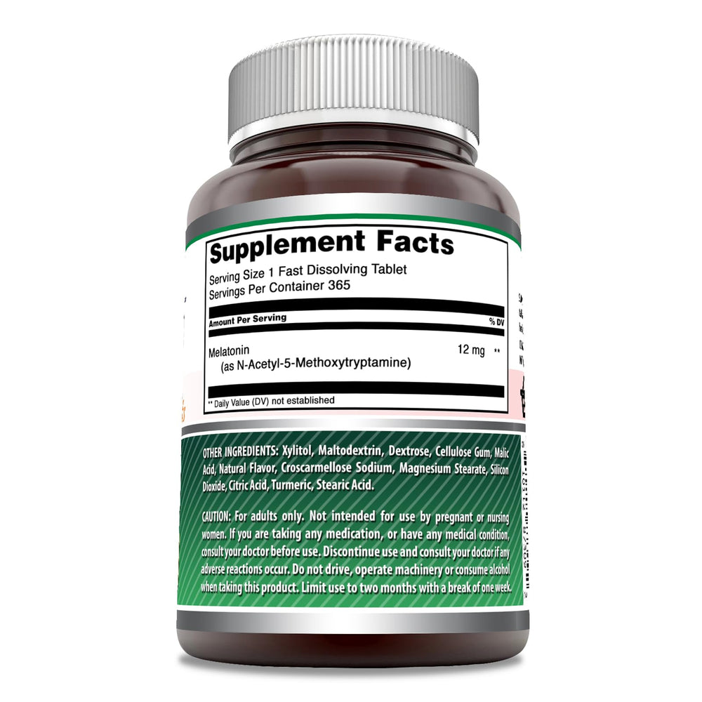 Close-up of a melatonin fast-dissolving citrus tablet