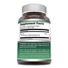 Close-up of a melatonin fast-dissolving citrus tablet