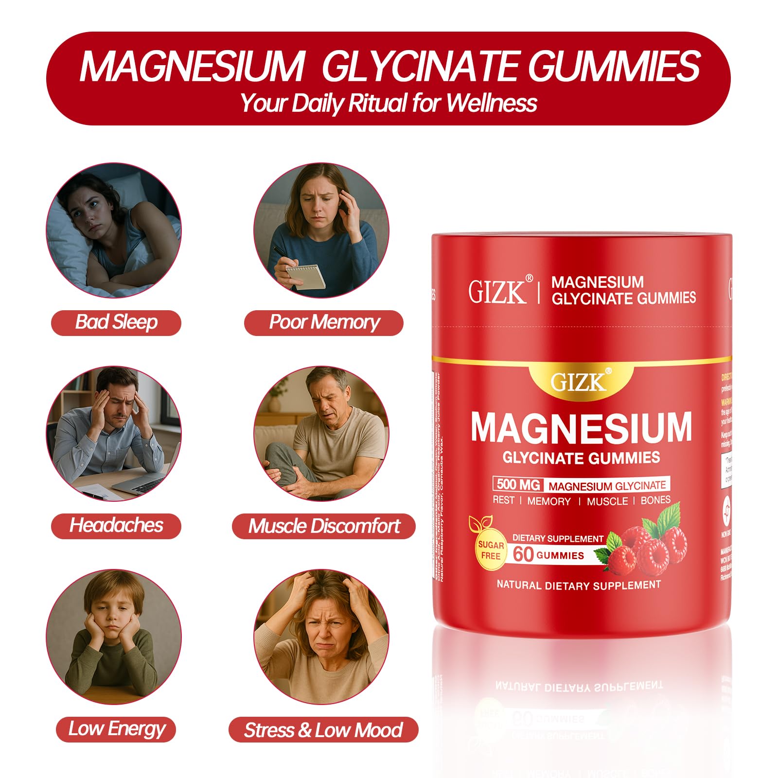 Melatonin-free label for sleep support gummies