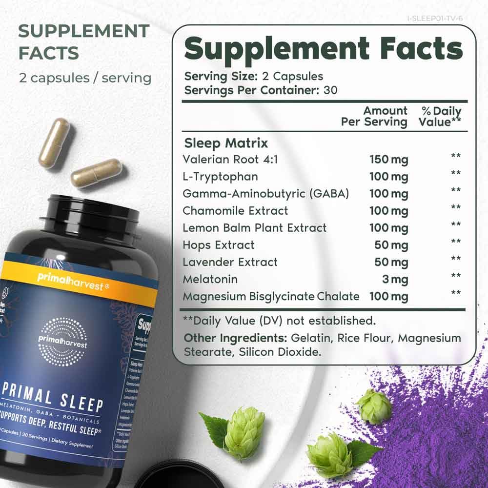 Close-up of melatonin, GABA, and sleep-support blend