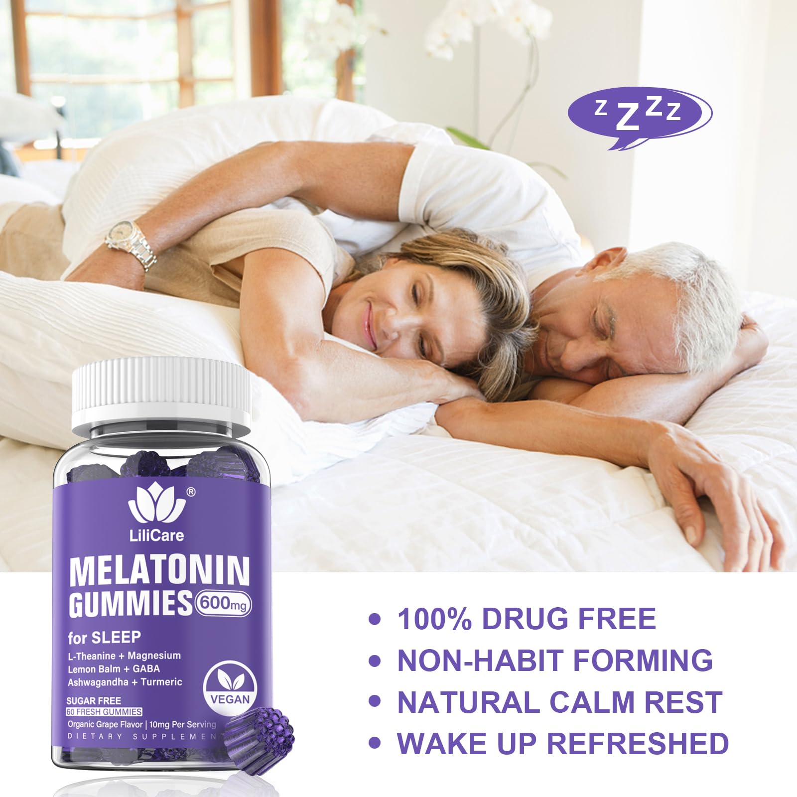 Packaging box for vegan grape melatonin gummies