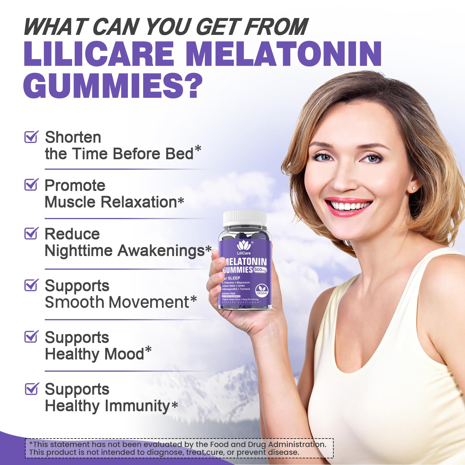 Daily sleep-support gummies for circadian rhythm