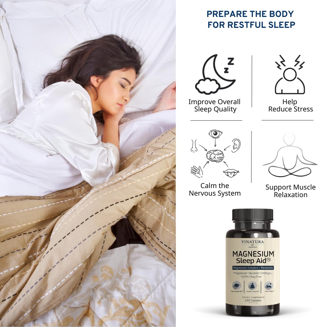 Diagram showing melatonin and L-Theanine for sleep support