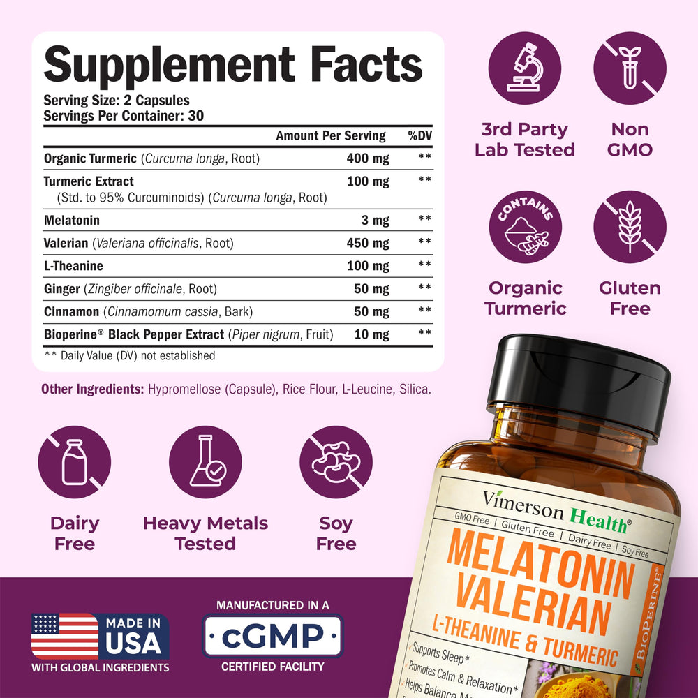 L-Theanine and Valerian Root ingredients in the product
