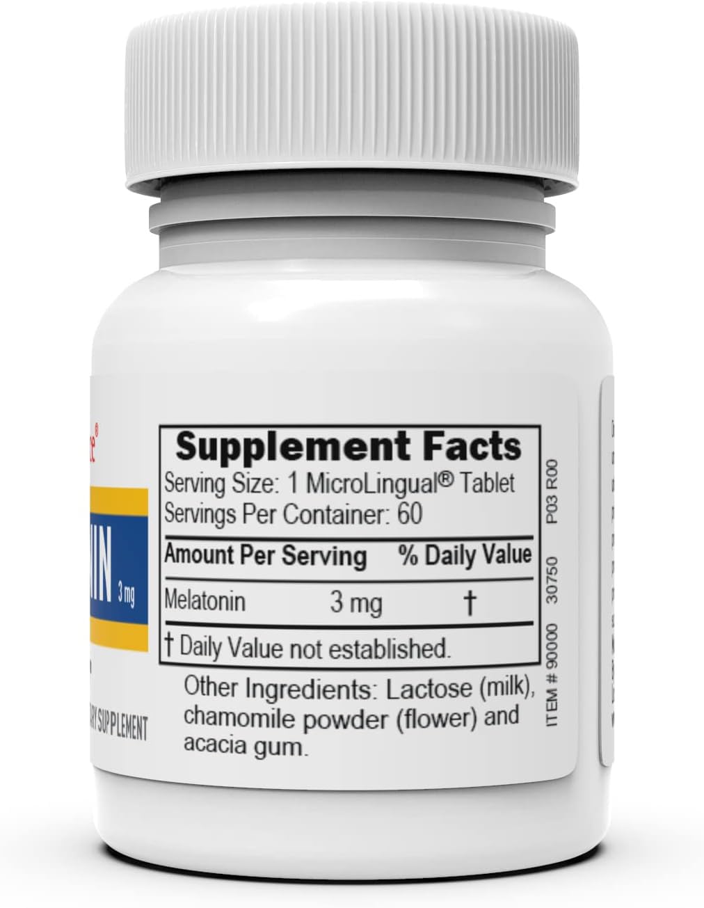 Close-up of melatonin dissolving tablet on tongue