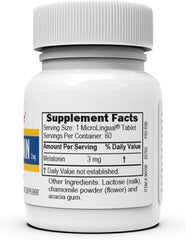 Close-up of melatonin dissolving tablet on tongue