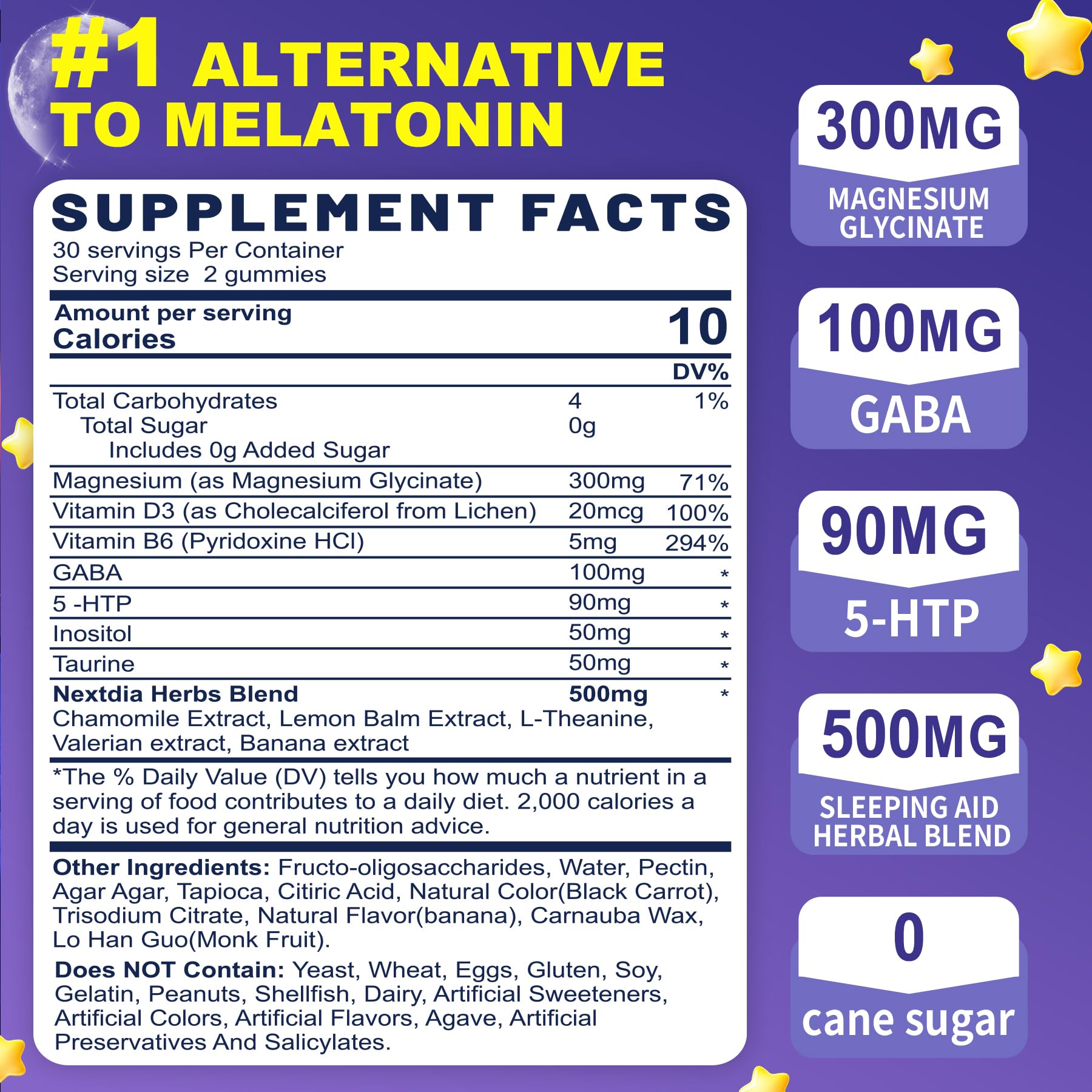 Melatonin-free sleep gummies bottle pack 2