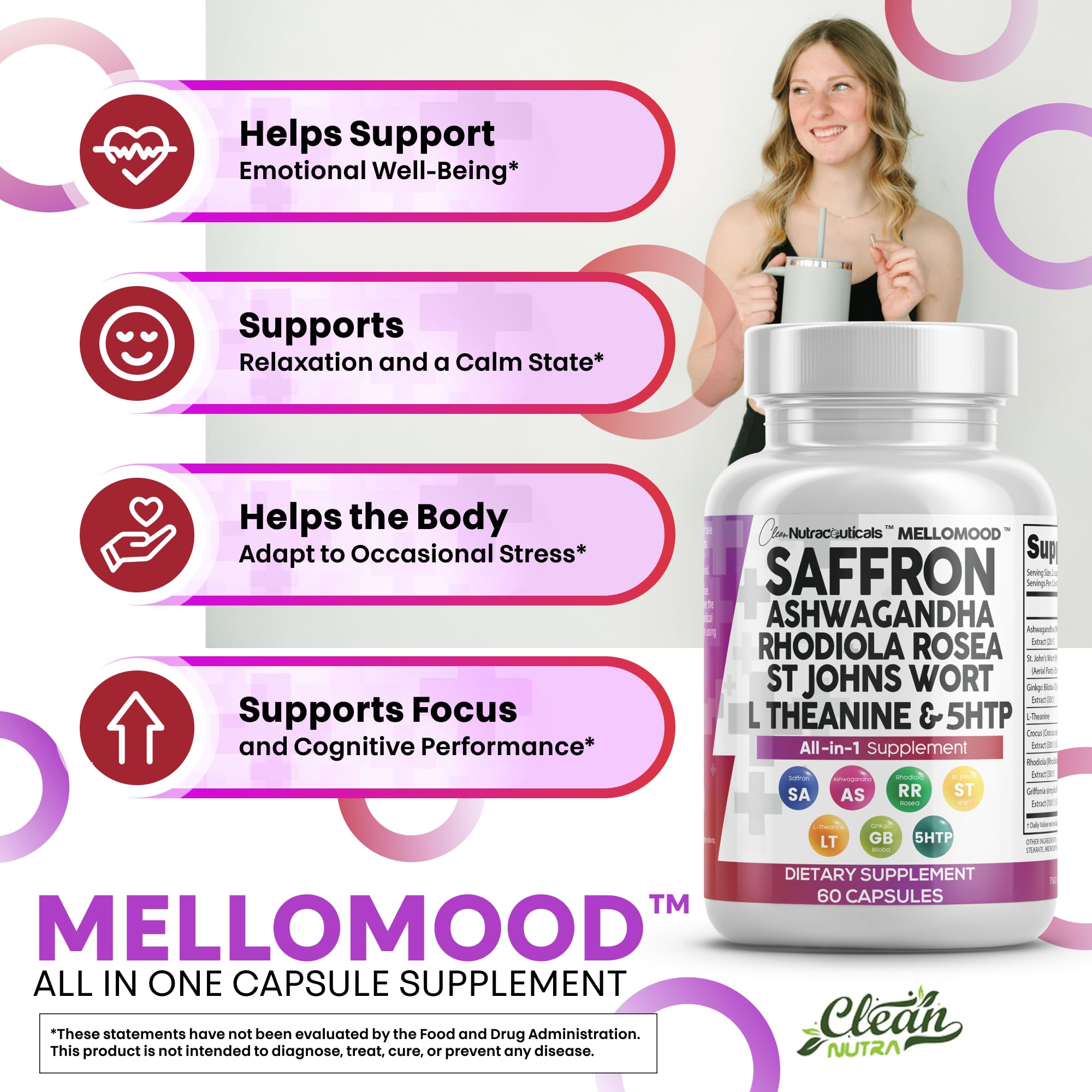 Mellomood mood-support capsules for men and women