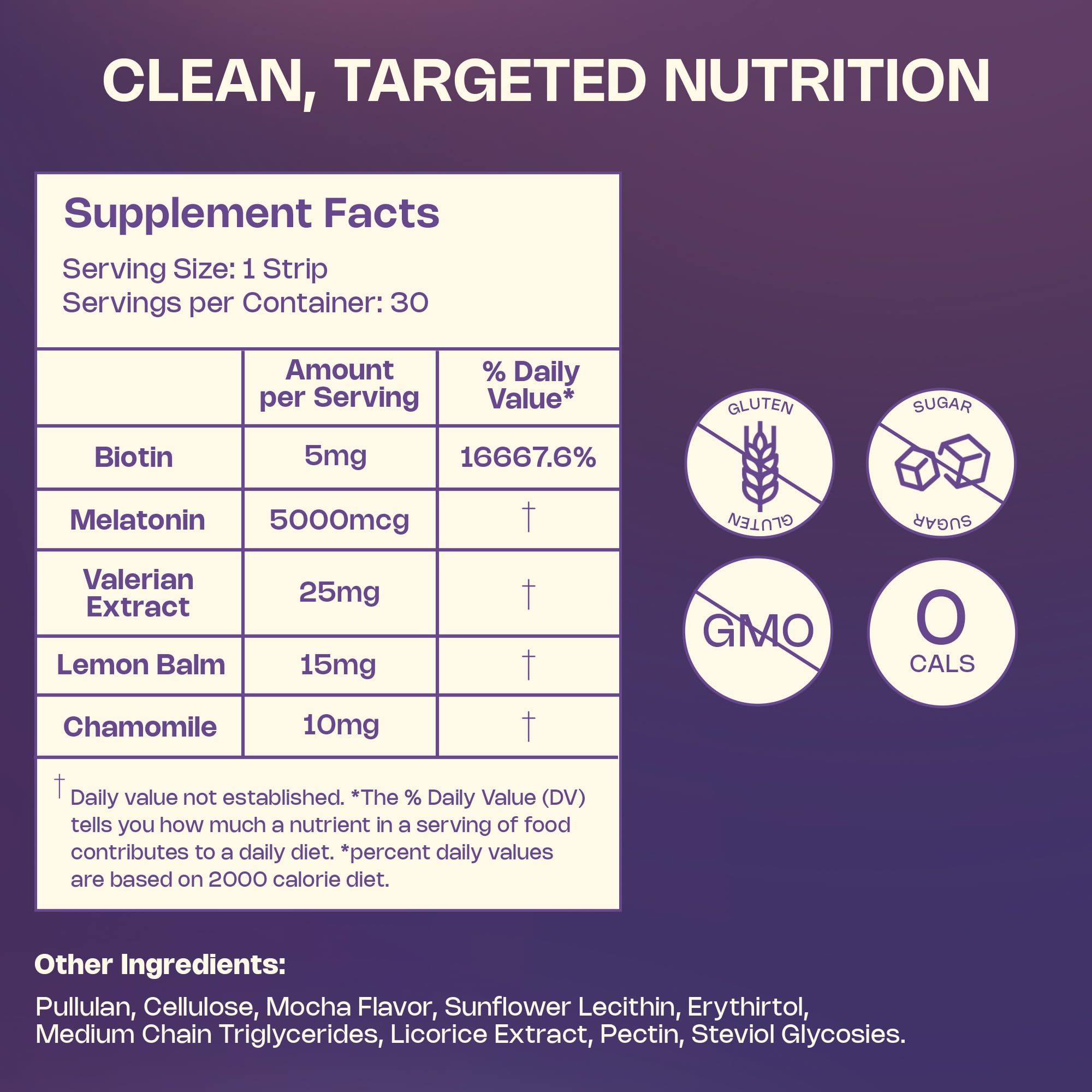 Chamomile and lemon balm in MeltinStrips blend