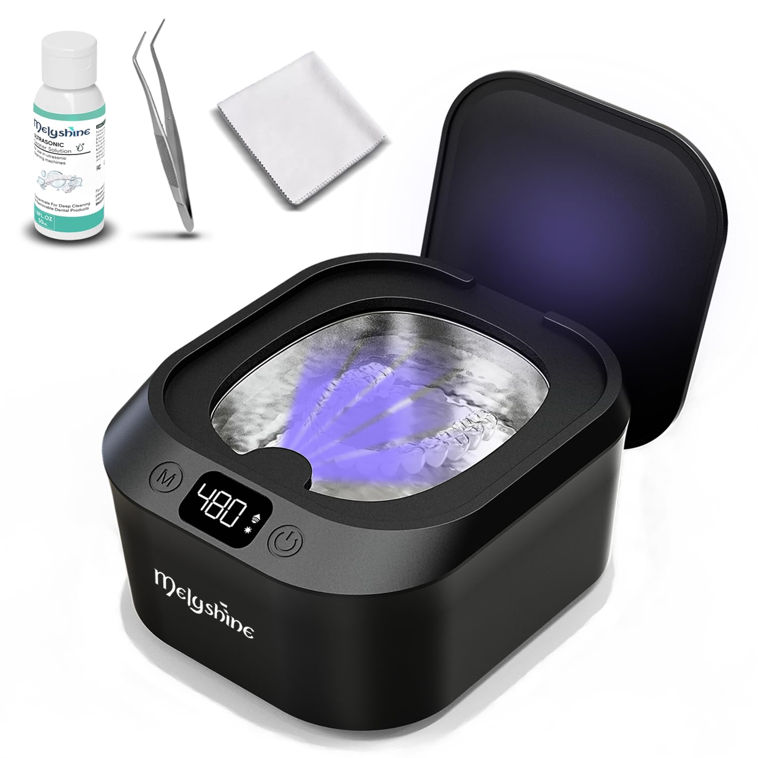 Melyshine Ultrasonic Retainer Cleaner product image with display