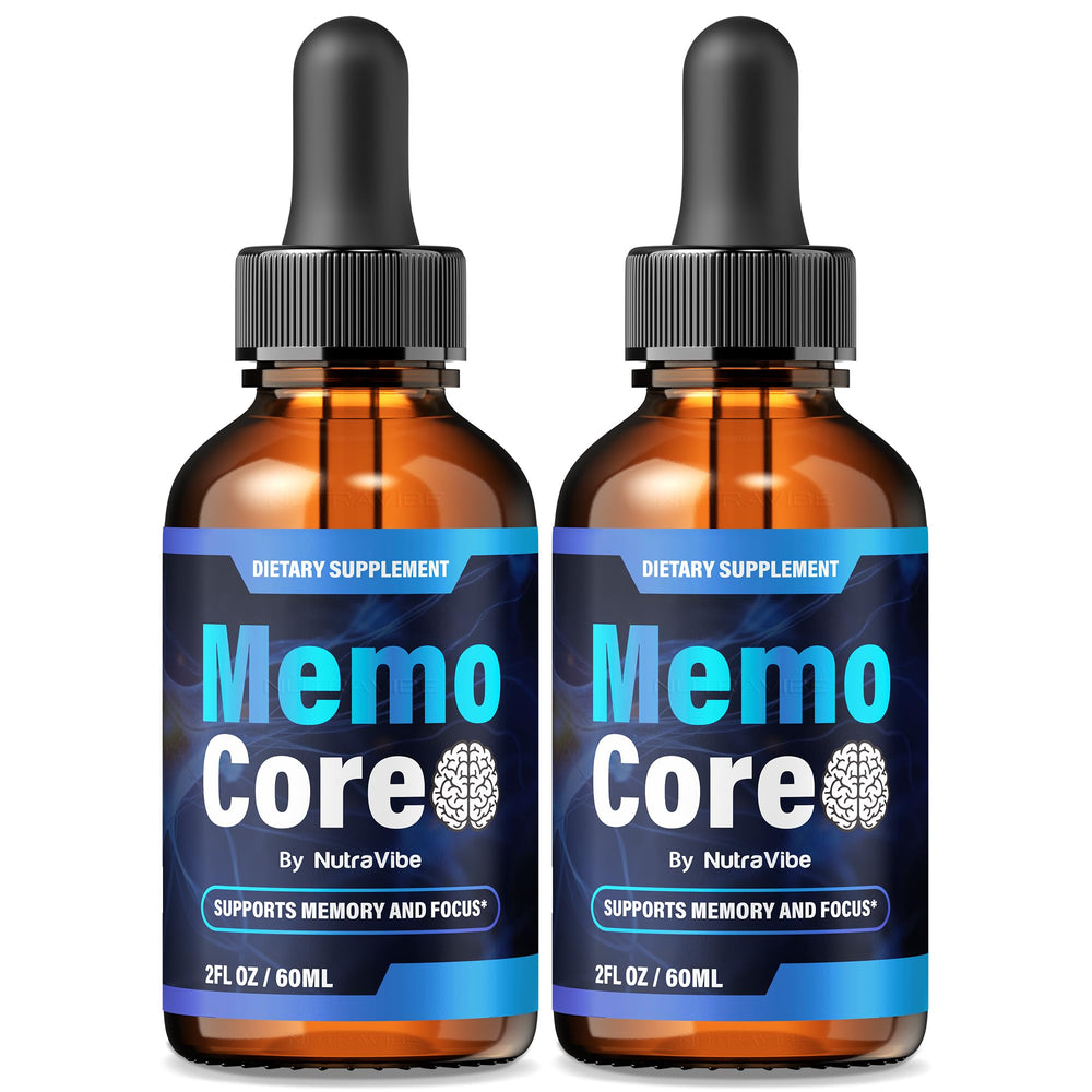 Memo Core Drops bottle label – memory support