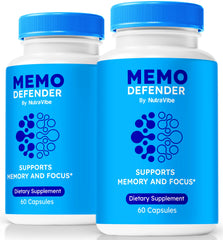 Memo Defender Pills bottle on white background