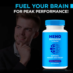 Memo Defender Pills bottle with label visible