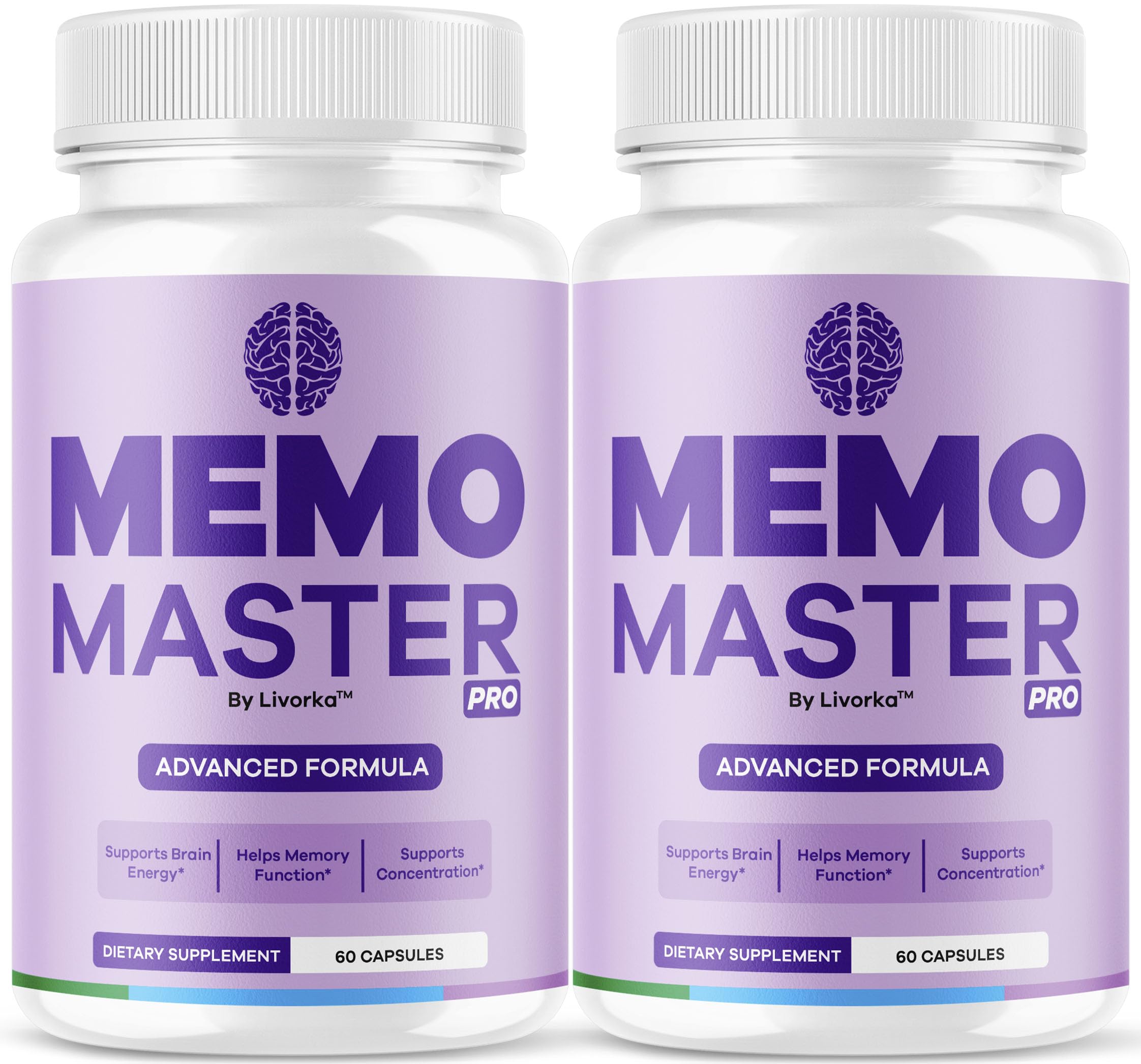 Memo Master Pro Capsules bottle on white background
