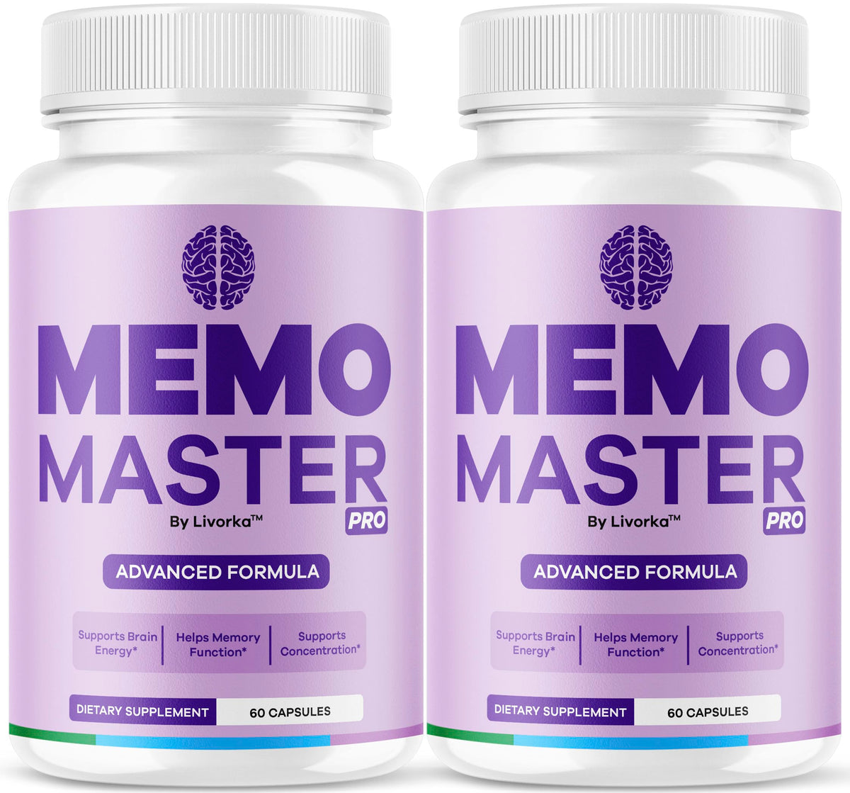 Memo Master Pro Capsules bottle on white background