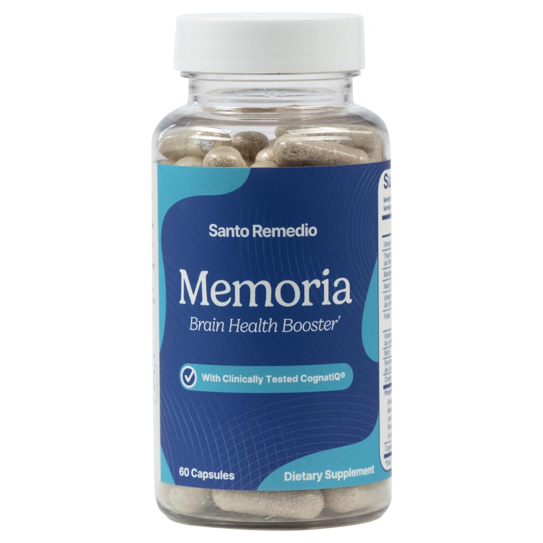 Memoria brain health booster bottle displayed for Santo Remedio