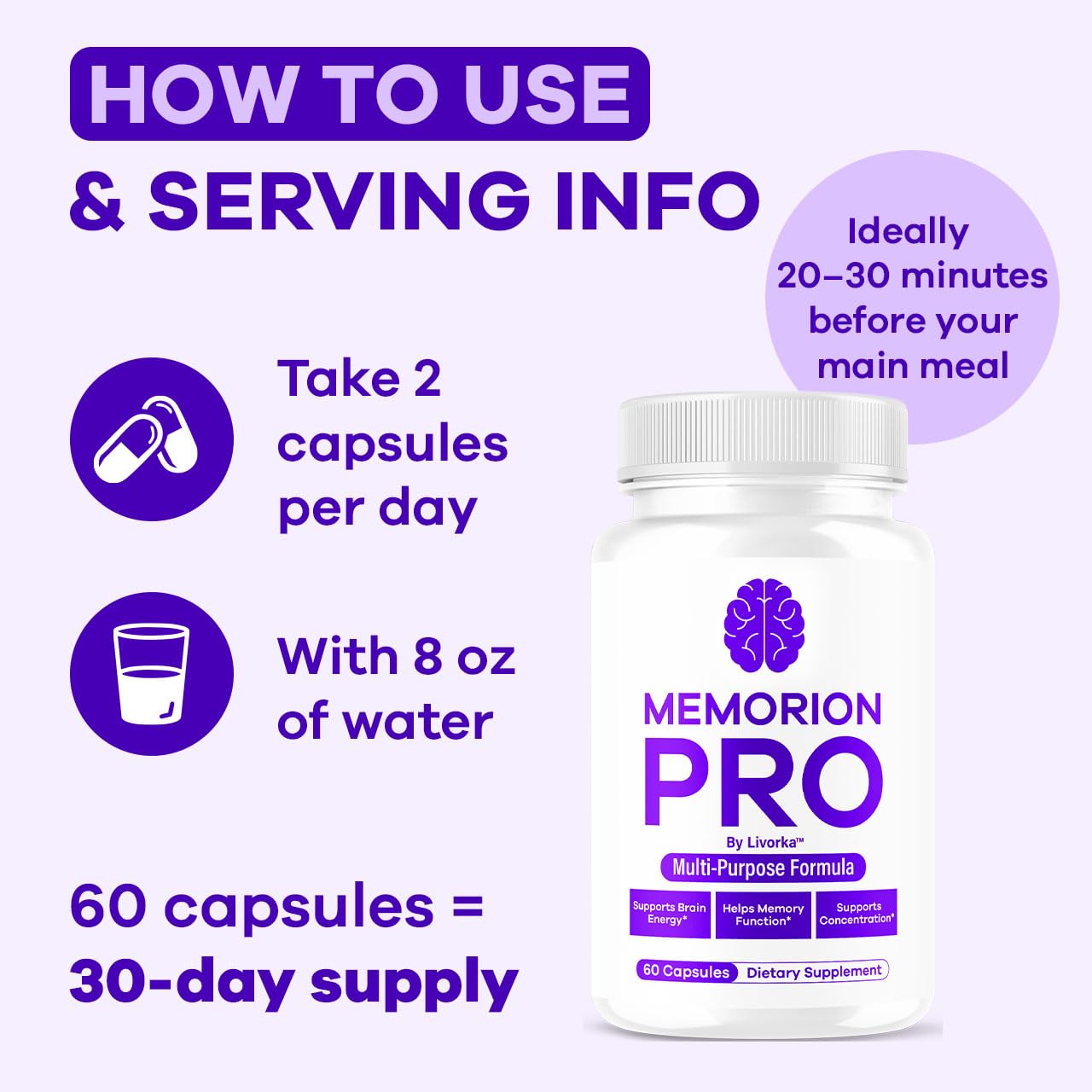 Memorion Pro brain health capsules bottle