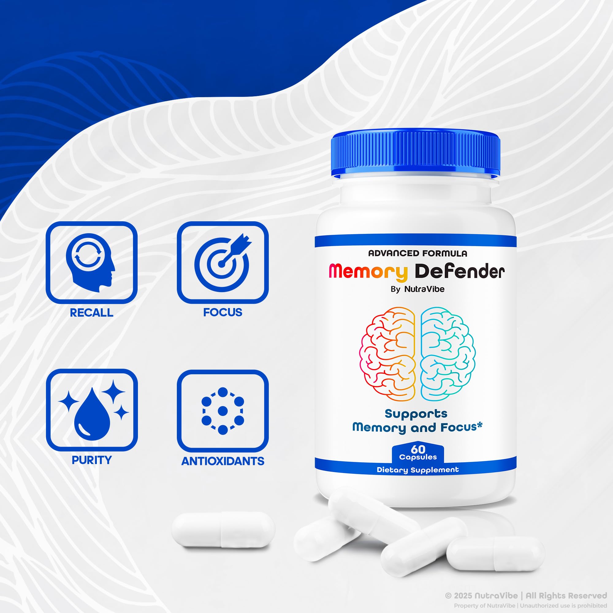 Close-up of Memory Defender capsules