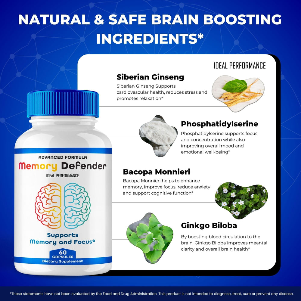 Memory Defender pills inside bottle