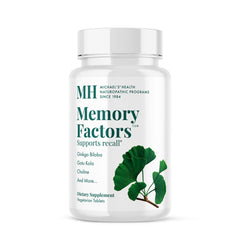 Memory Factors bottle and product label