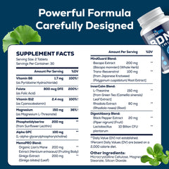 Graphic depicting memory and focus enhancement for cognition