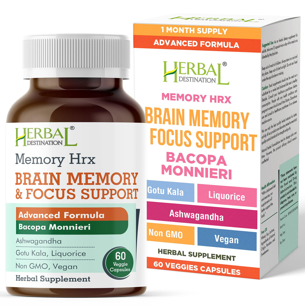 Herbal Destination Memory Hrx bottle packaging