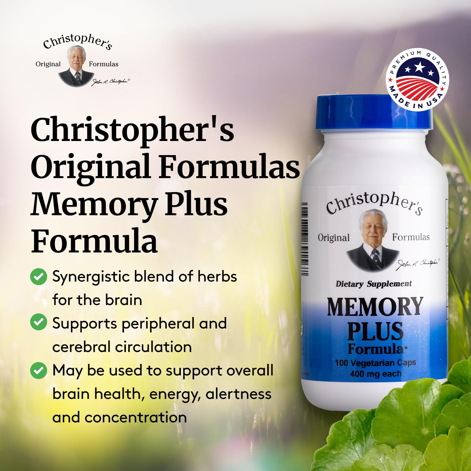 Herbal ingredients used in Memory Plus formula