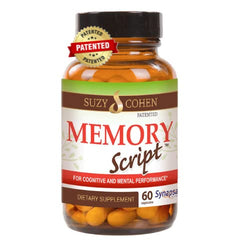 Front view of Memory Script bottle with label