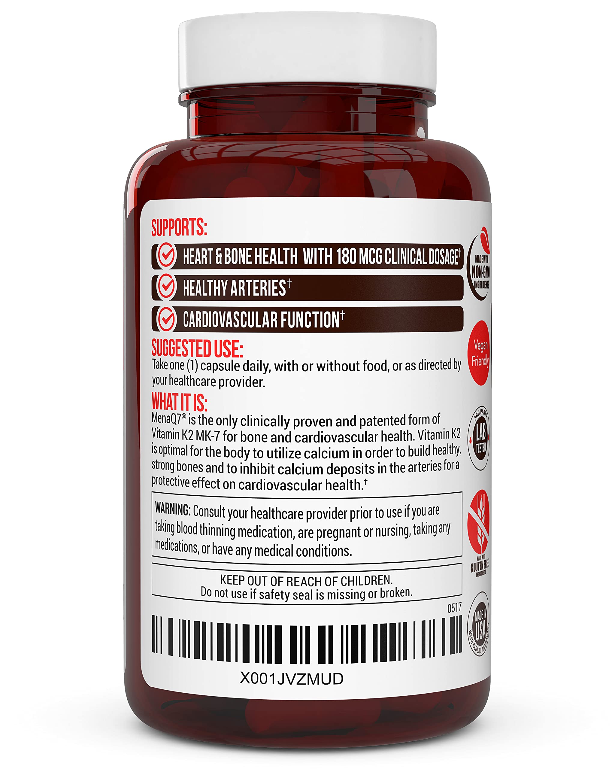 MenaQ7 Vitamin K2 MK-7 180mcg capsule image