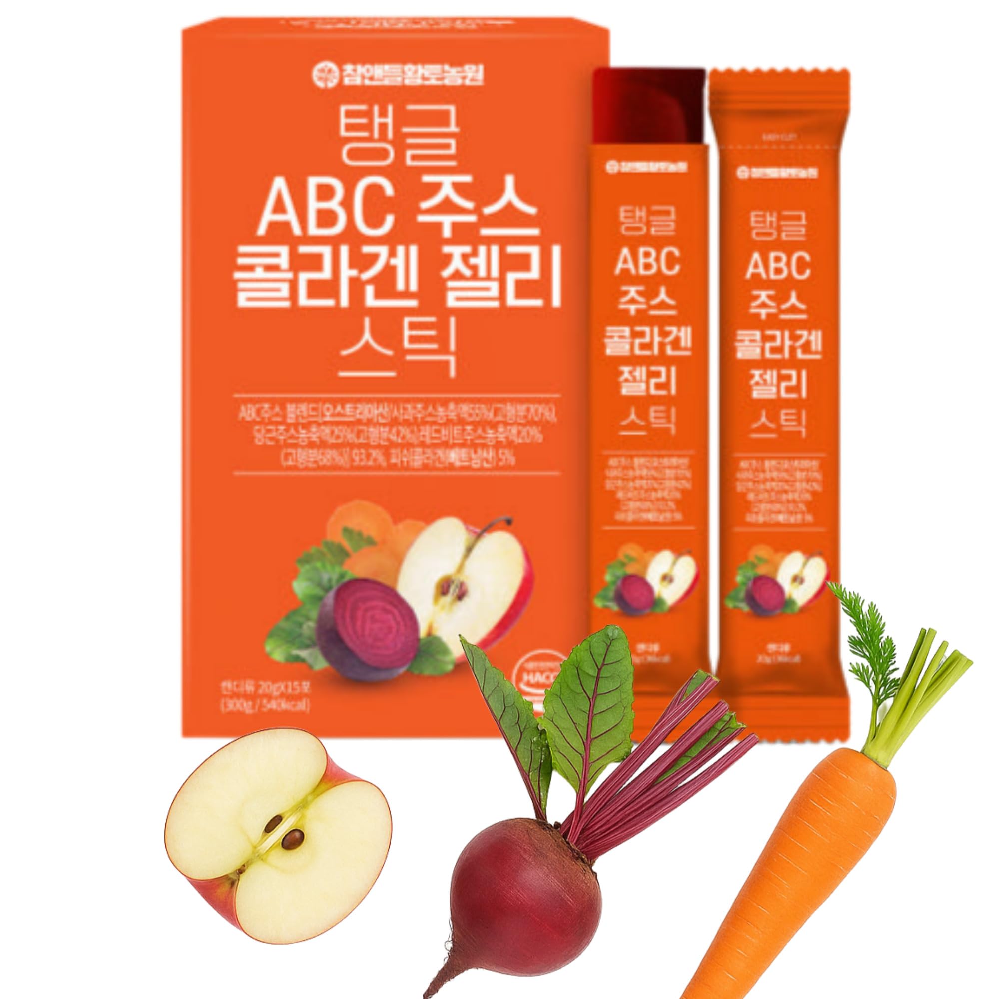 MENBLY front box showing Cham&Deul ABC juice collagen jelly, clear product benefits