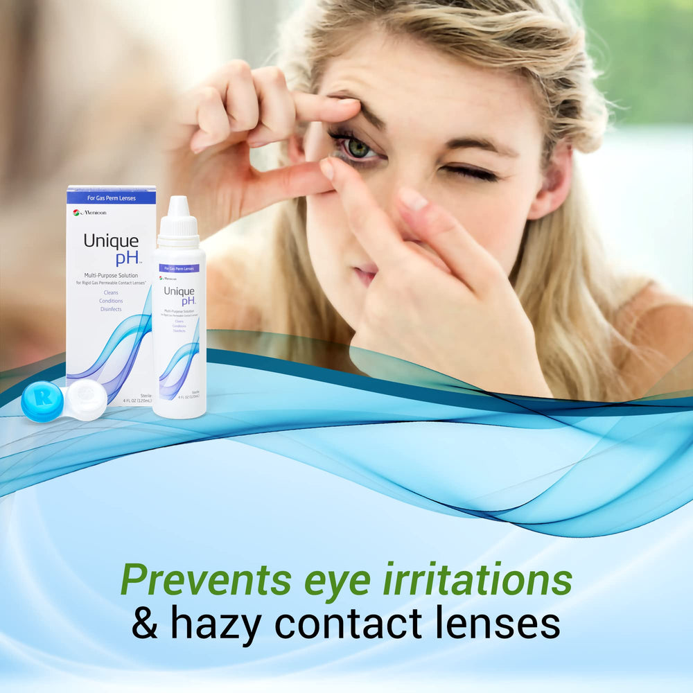 Indoor shot of clean contact lens case and solution