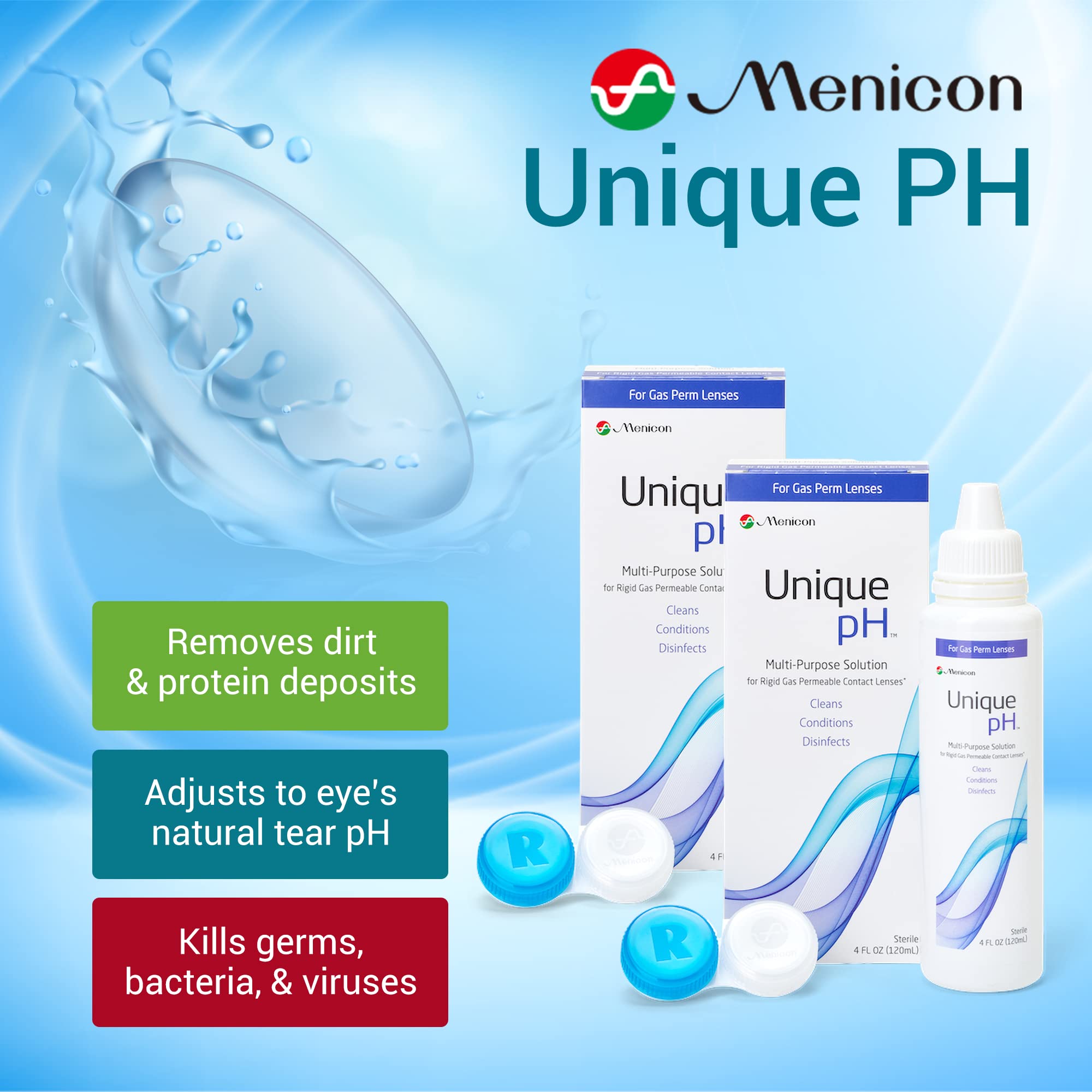 RGP lens case included with Menicon Unique pH solution
