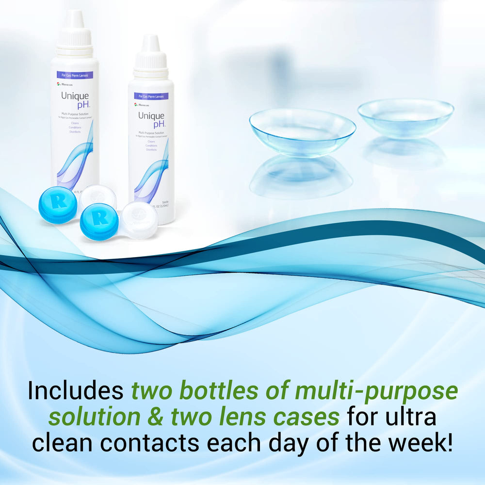Lenses being cleaned with Menicon Unique pH Multi-Purpose Solution
