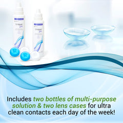 Lenses being cleaned with Menicon Unique pH Multi-Purpose Solution