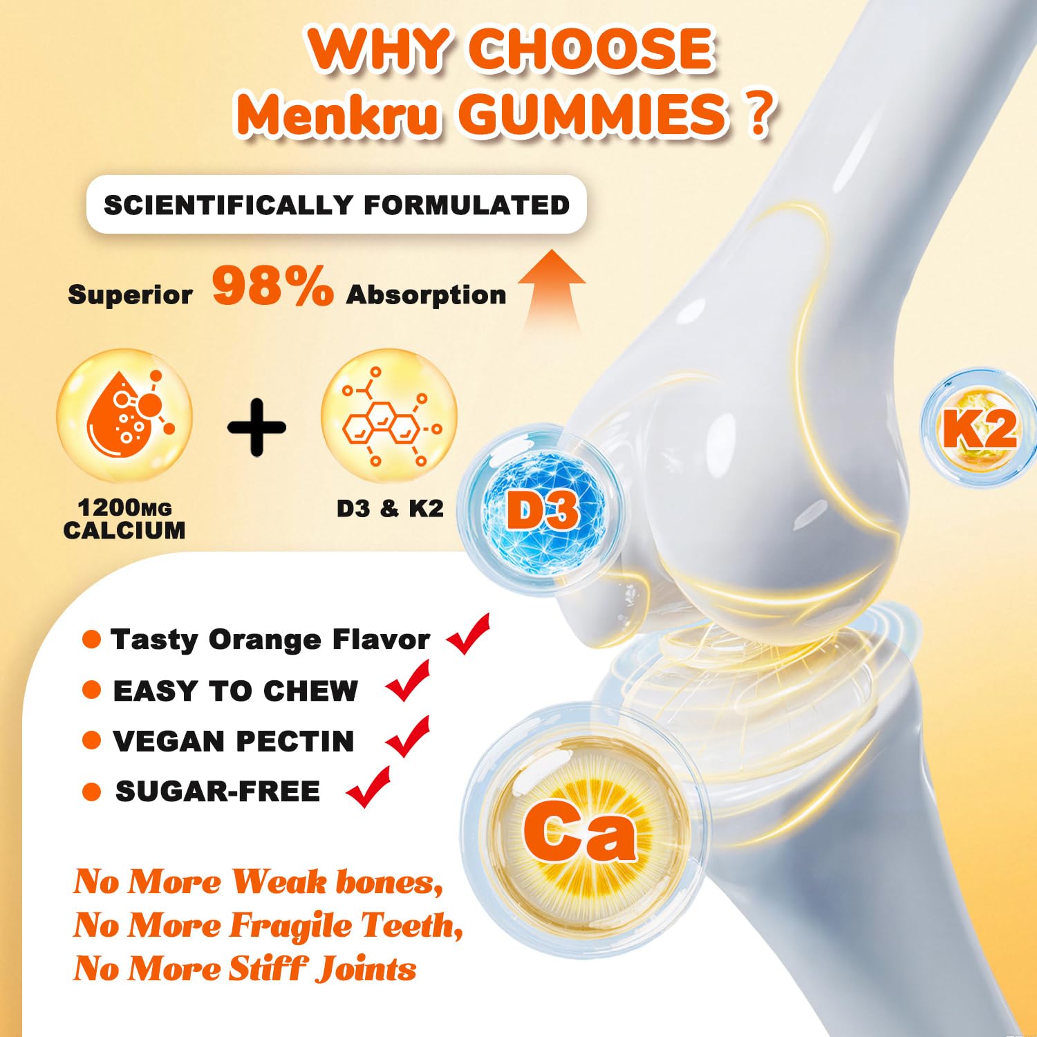 Vegan, natural ingredients label for Menkru gummies