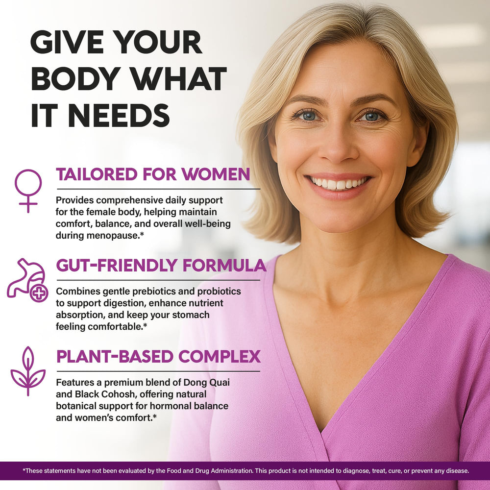 Bottle of Menopause 25-in-1 supplement